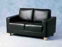 Thumb 2 seater black leather sofa